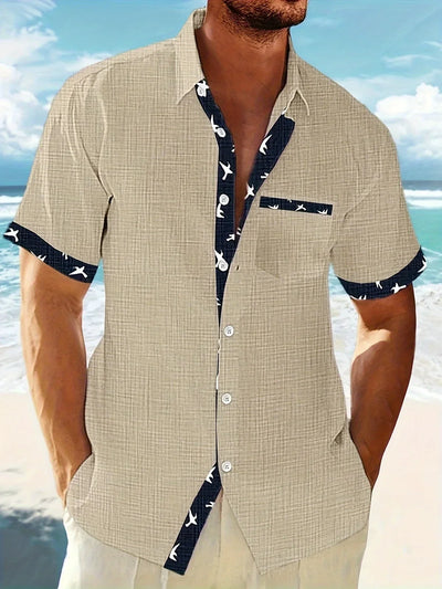Chemise Élégante À Imprimé Oiseau Mignon