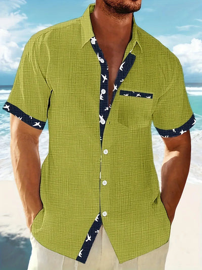 Chemise Élégante À Imprimé Oiseau Mignon