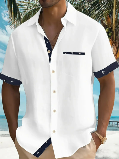 Chemise Élégante À Imprimé Oiseau Mignon